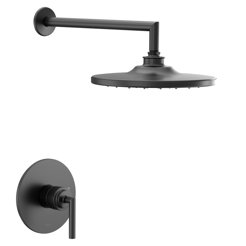 Ensemble de garniture de douche avec douche à effet de pluie Moen Arris M-Core 2-Series, valve requise, Noir mat