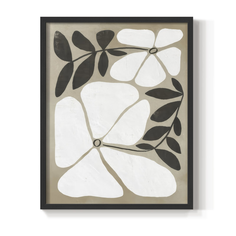 Reproduction encadrée Melty Blooms II - bois massif, H 30 po x l 24 po, Noir