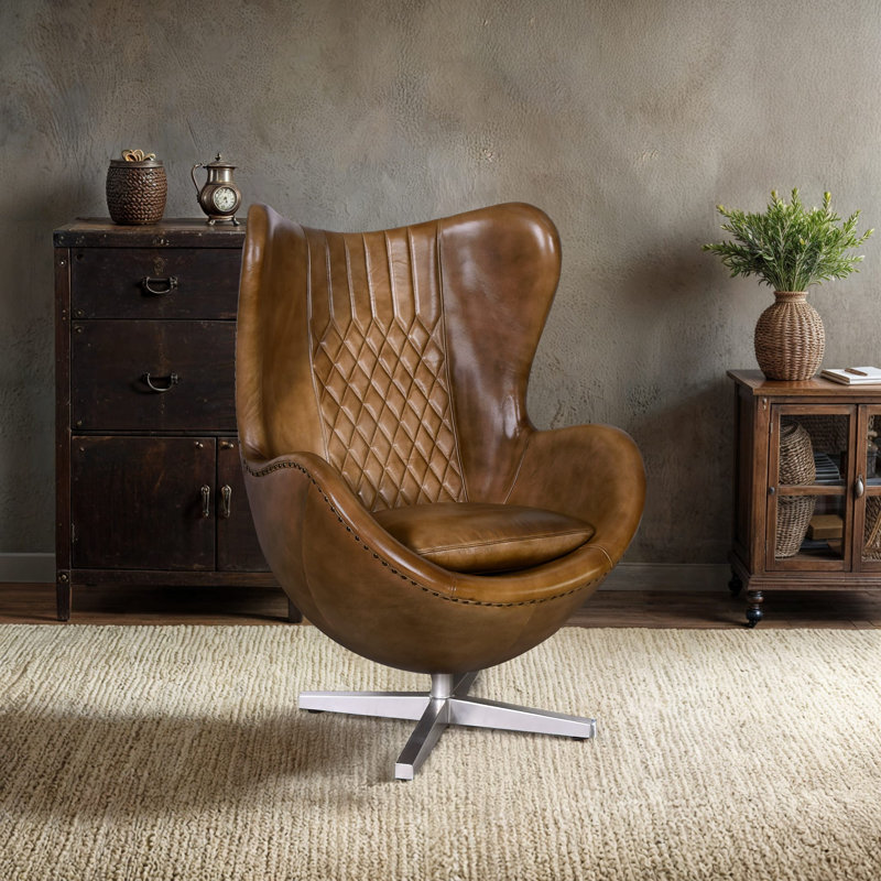 Eadaoin Upholstered Swivel Armchair, Tan