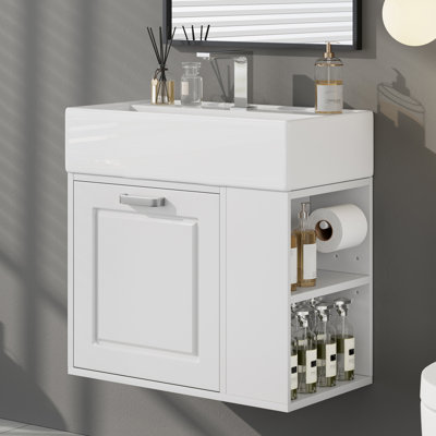 22'' Wall-Mounted Bathroom Vanity With Ceremic Top