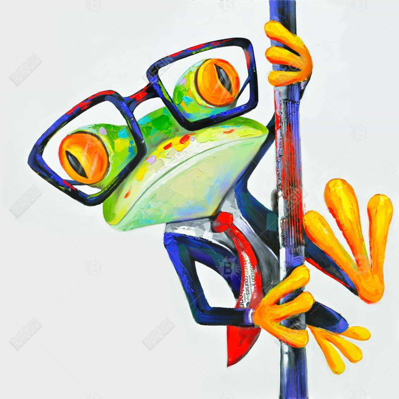 Drôle de grenouille amusante avec des lunettes