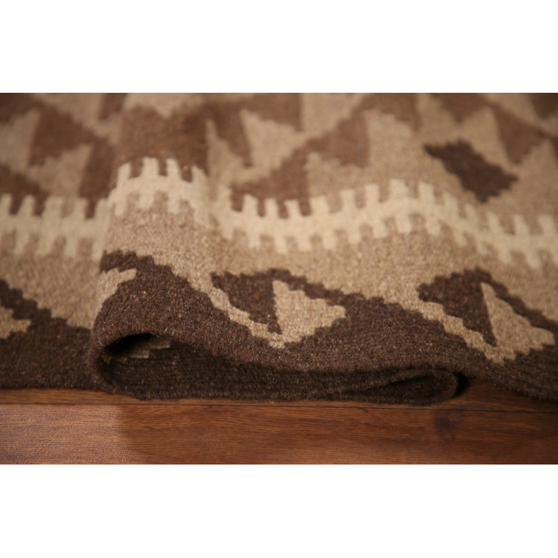 Brown Wool Kilim Oriental Area Rug 3x5