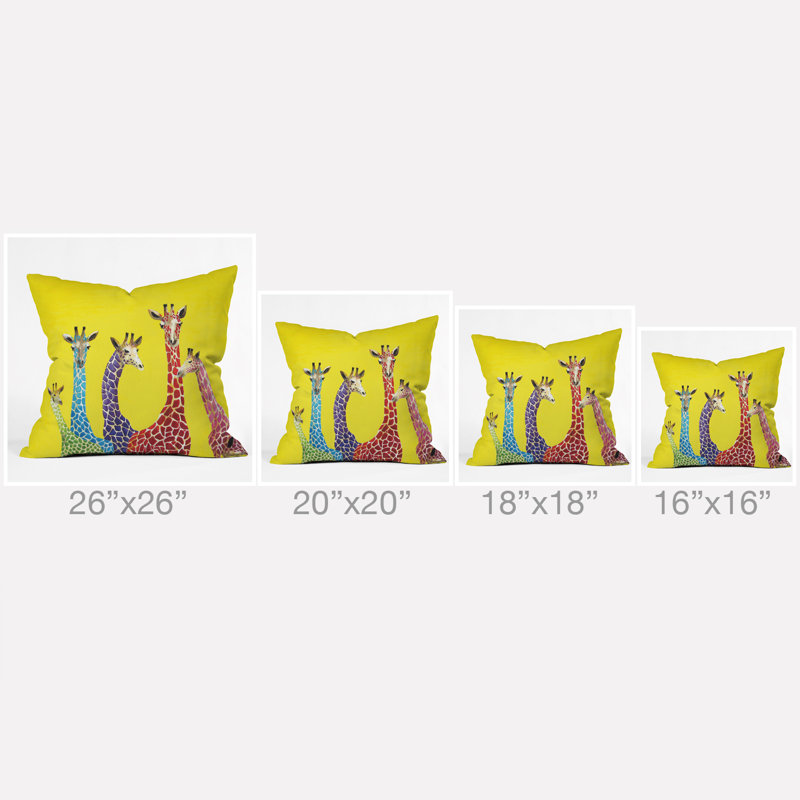 Clara Nilles Jellybean Giraffes Throw Pillow, 26" x 26" 