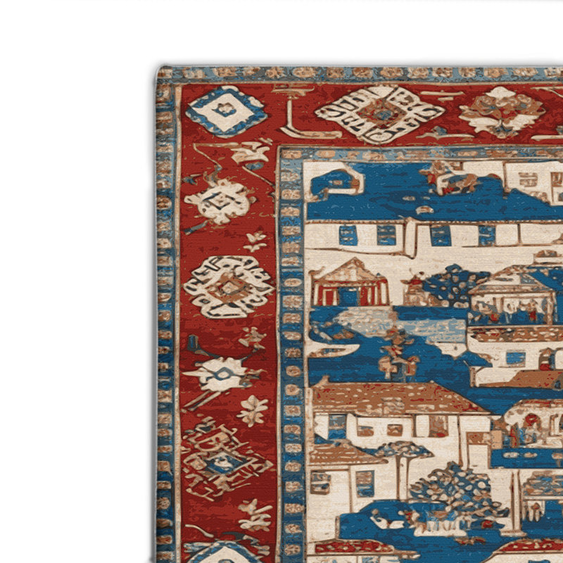 Tapis turc intérieur et extérieur noir, Rectangle 4pi x 6 pi