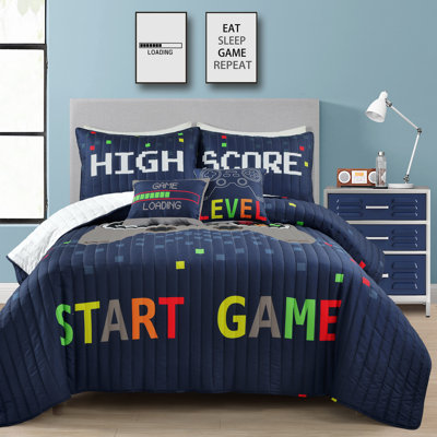 Ensemble de courtepointe réversible pour jeux vidéo