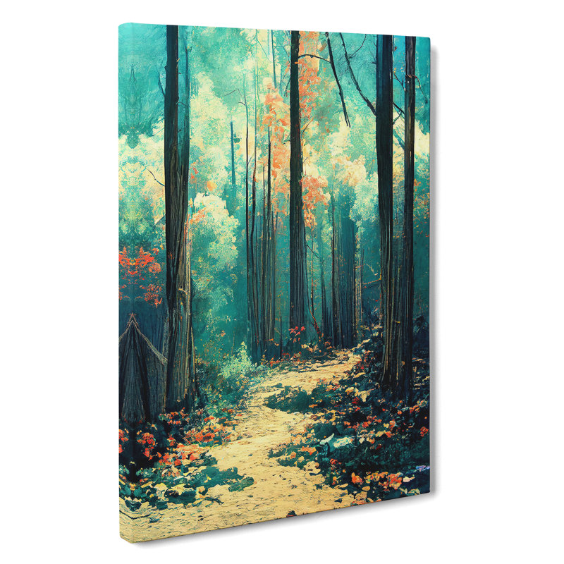 Forest Painting No.5 Abstract - Wrapped Canvas Print, 50cm H x 35cm W x 3cm D