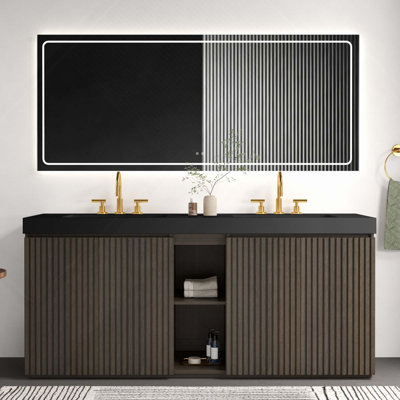 72" Large Storage Freestanding Bathroom Vanity With Sink For Modern Bathroom, One-Piece Sink Basin Without Drain And Faucet