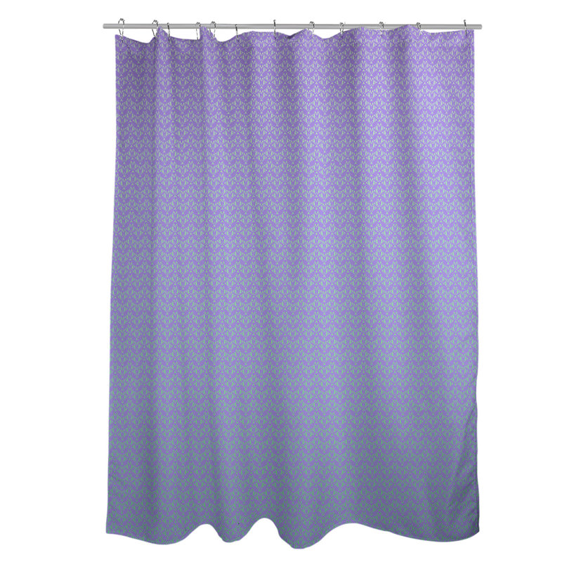 Rideau de douche simple de style art déco, Mauve / Vert