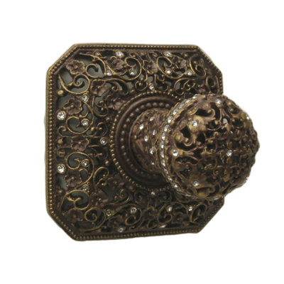 Juliane Grace small hook with 50 Swarovski Clear Crystals in Antique Brass