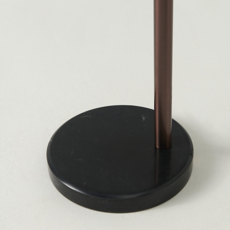Bronze Trilage 84" Adjustable 3-Light LED Floor Lamp with Beige Shades