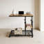 Table de bout, table mobile en C, table d'appoint avec roulettes
