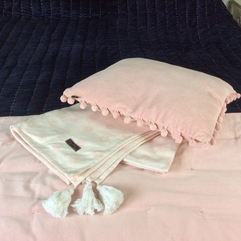 Reisman Square Throw Cushion, Blush Pink