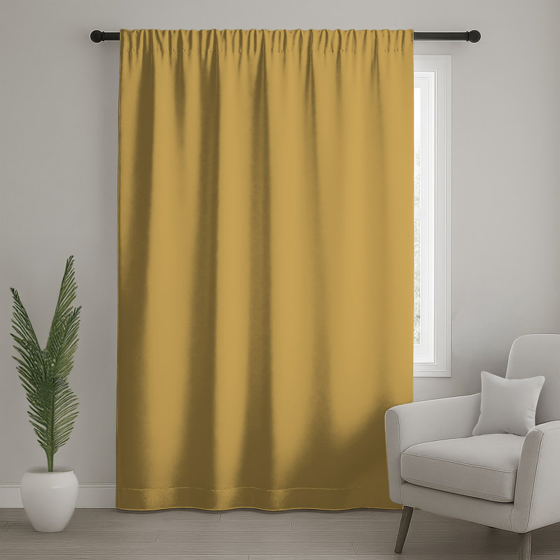 Solid Yellow Background Window Curtains, Solid Color Sheer & Blockout Curtains - 1 Panel, 50" x 80" - 1 Panel, Blockout