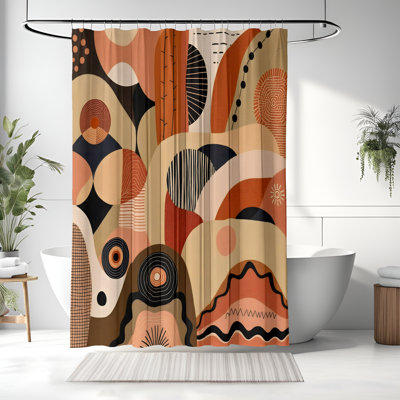 Rideau de douche avec tapis de bain
