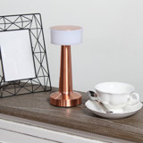 Simple Designs 8.5" Skelly Dimming & Rechargeable Cordless 4-Way Touch Sensor Saucer Desk Lamp