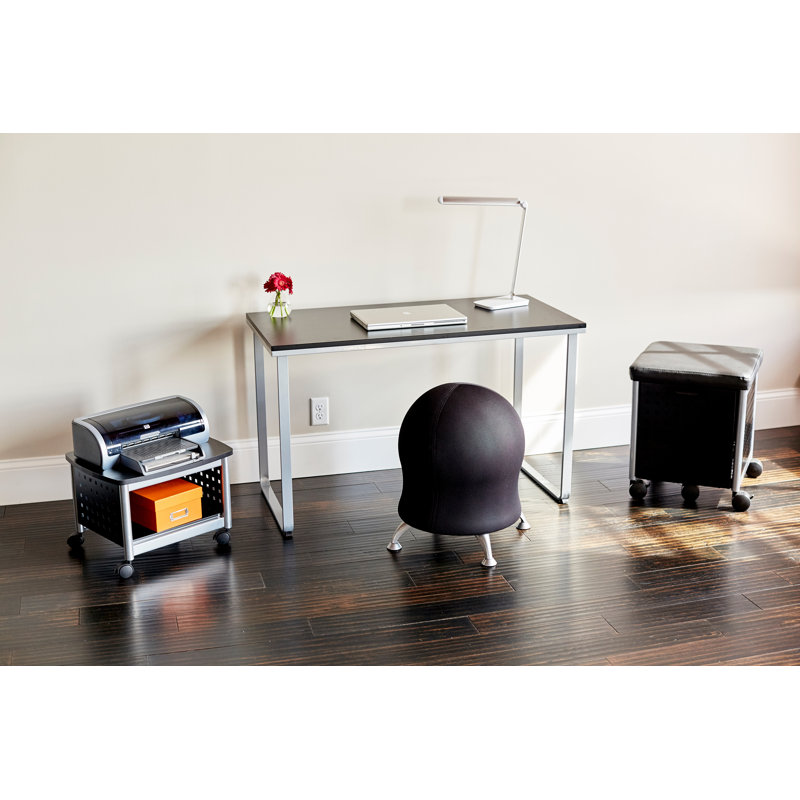 Scoot Black and Silver Steel Mobile Printer Stand