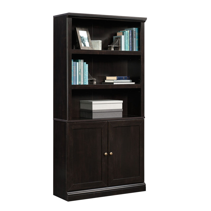 Zaelee Storage Bookcase, Black/Silver