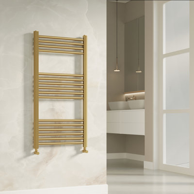 Bathesda Brushed Brass Ladder Towel Rail Radiator