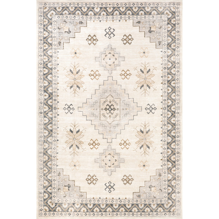 Haslett Geometric Machine Washable Area Rug