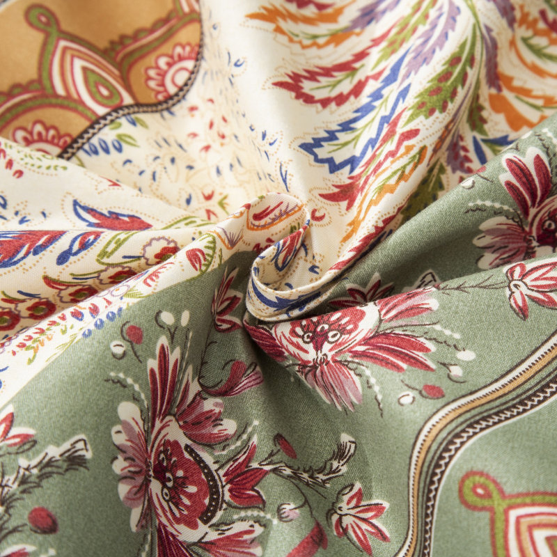 Microfiber Twill Floral Sheet Set, Queen Sheet Set with 2 Pillowcases