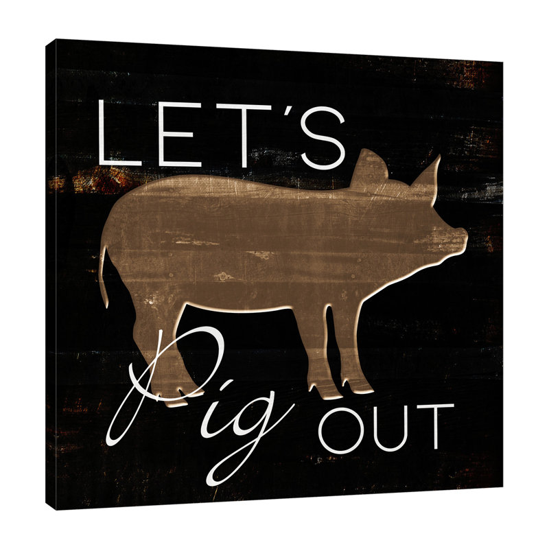 «Lets Pig Out» par Milli Villa, reproduction sur toile tendue, H 30 po x l 30 po x P 1,5 po