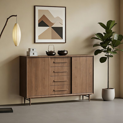Multi-functional storage solid wood sideboard