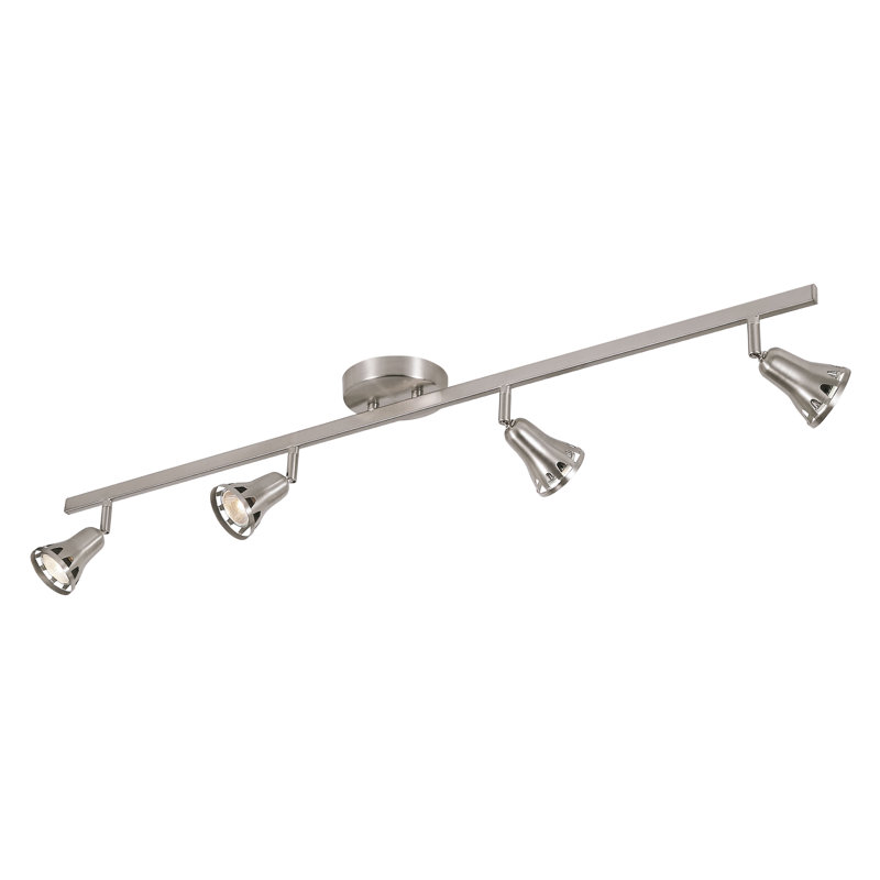 39'' 4 -Light Fixed Track Track Kit with Adjustable Head, Brushed Nickel