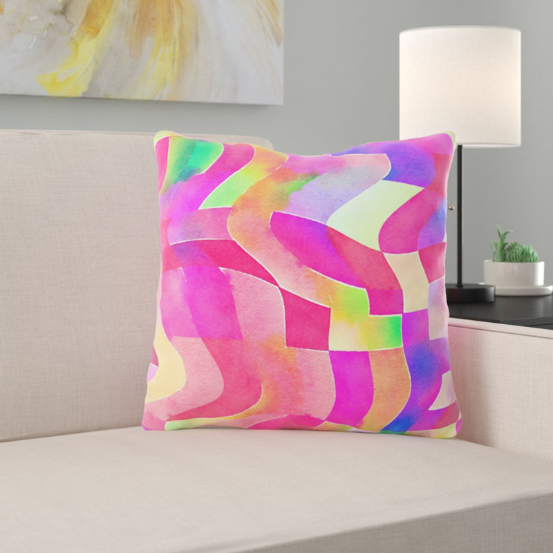 Coussin watercolour Nakia, Microsuède, Intérieur
