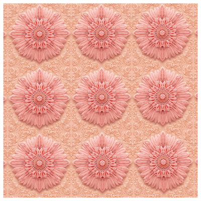 Tapisserie murale mandala floral rose