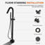 Robinet de baignoire autoportant à poignée simple avec robinet de douche en laiton à fixation au sol-108044597