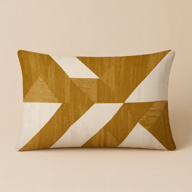 Coussin décoratif intérieur et extérieur ArtDeco, Rectangulaire H 18 po x l 25 po, Brun à carreaux 190