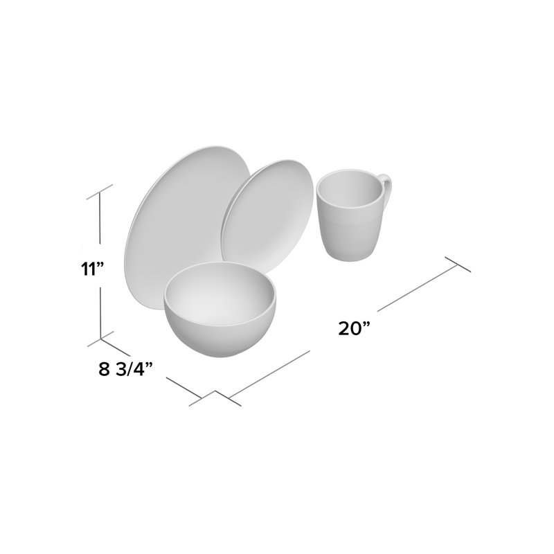 Pfaltzgraff Eclipse 16-Piece Stoneware Dinnerware Set, Service for 4
