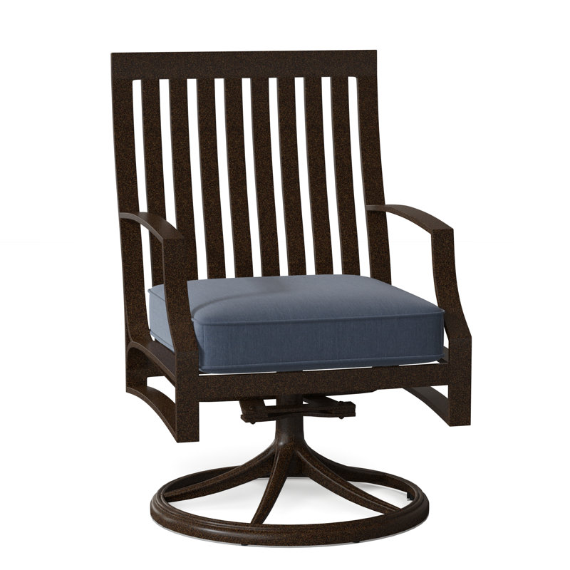 Seal Cove Outdoor Dining Armchair, Chestnut Brown, Brisa Charcoal Distressed Faux Leather