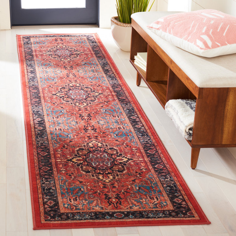 Manado Oriental Red/Blue Area Rug, Runner 2'2" x 9'