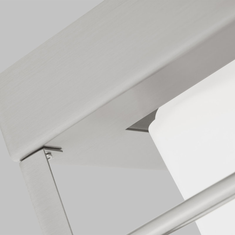 Krista Glass LED Flush Mount, 4.25" H x 12" W x 12" D, Brushed Nickel