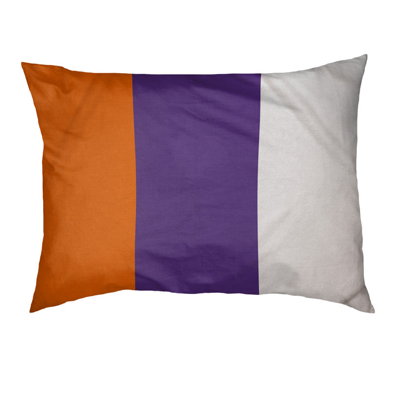 Coussin Atlanta, Medium (28" W x 18" D x 6" H), Orange/Purple Middle