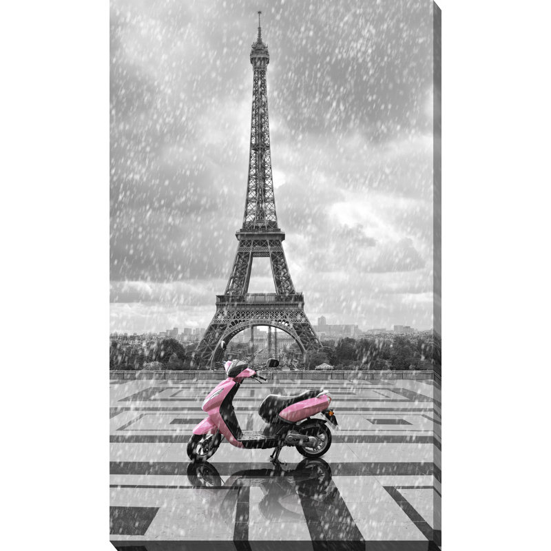 «Vespa in Paris», impression sur toile tendue, H 48 po x l 28 po x P 1,5 po