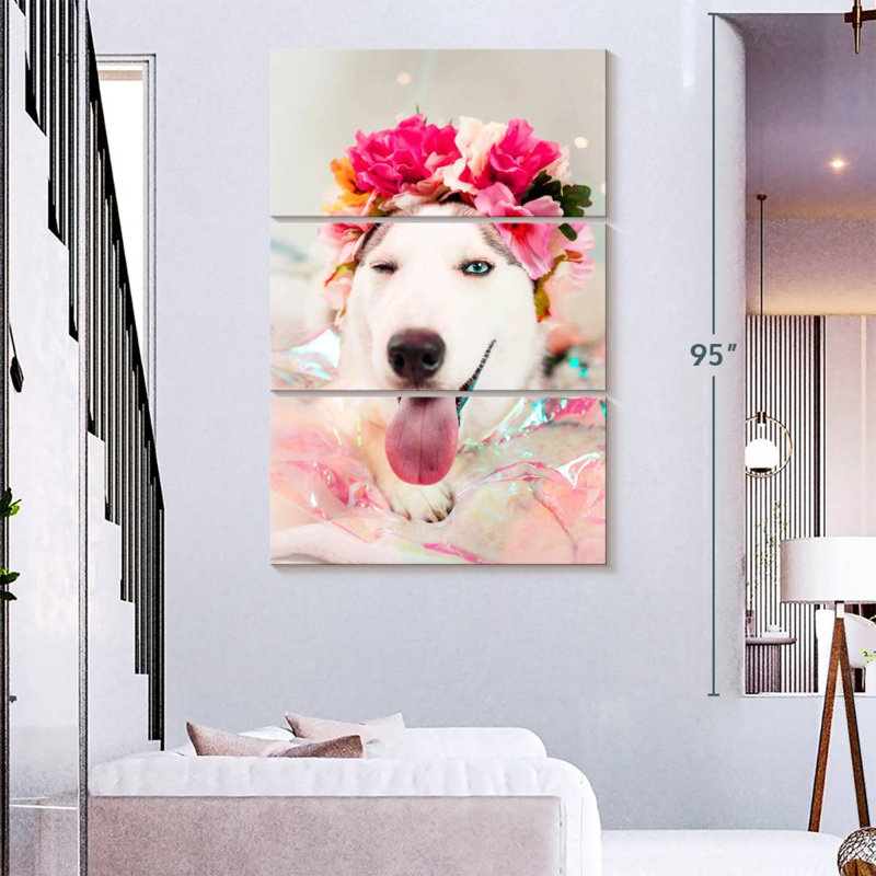 Brampt Cute Husky, 74" H x 48" W