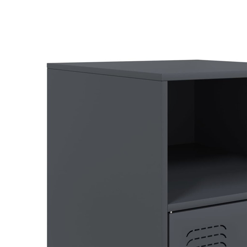 Lars 34.5cm W Steel Bedside Table, Anthracite