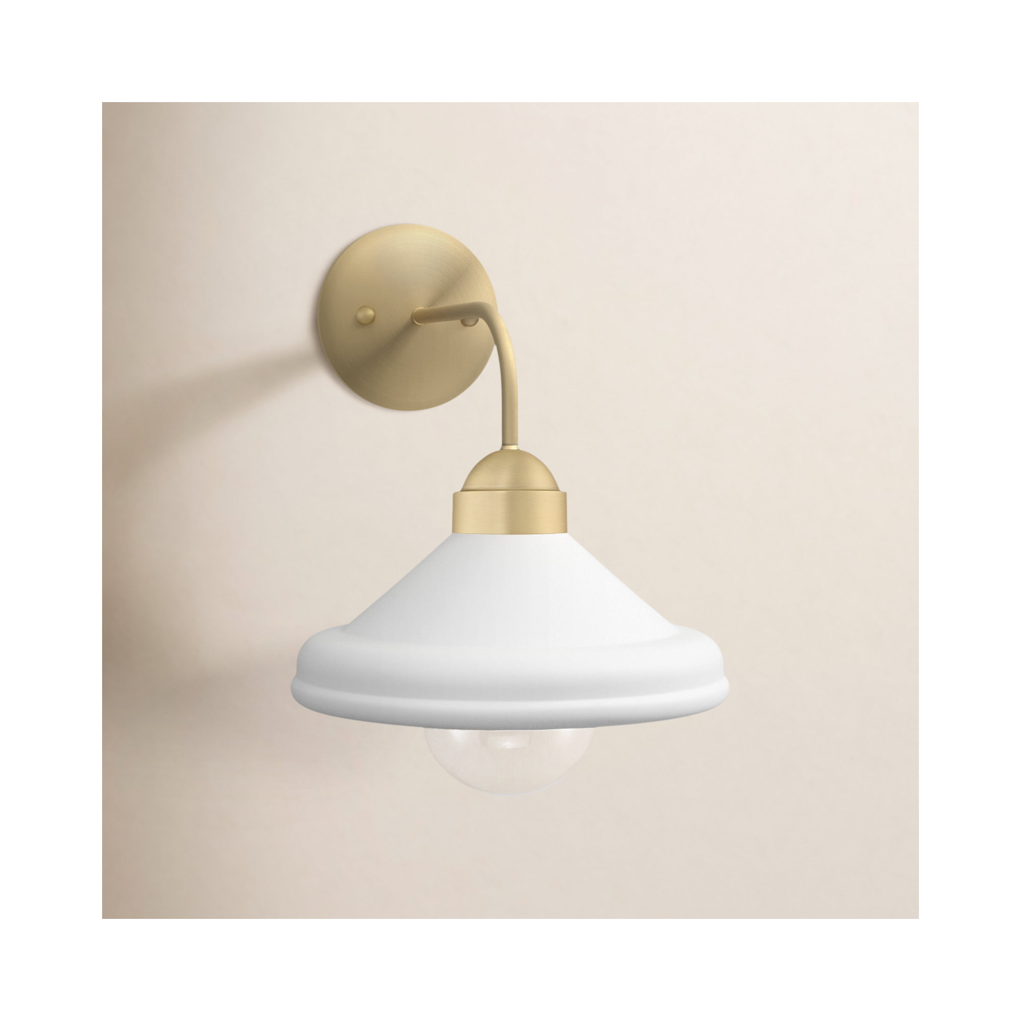 Delilah Single Light Iron Dimmable Armed Sconce, White