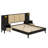 Queen Solid Wood Bed Frame With Matching Nightstands And Lamp-Integrated Design-1178557726
