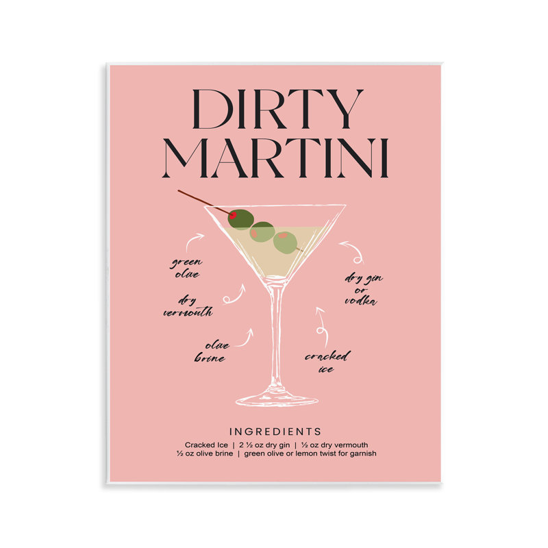 Plaque murale Dirty Martini Pink Recipe