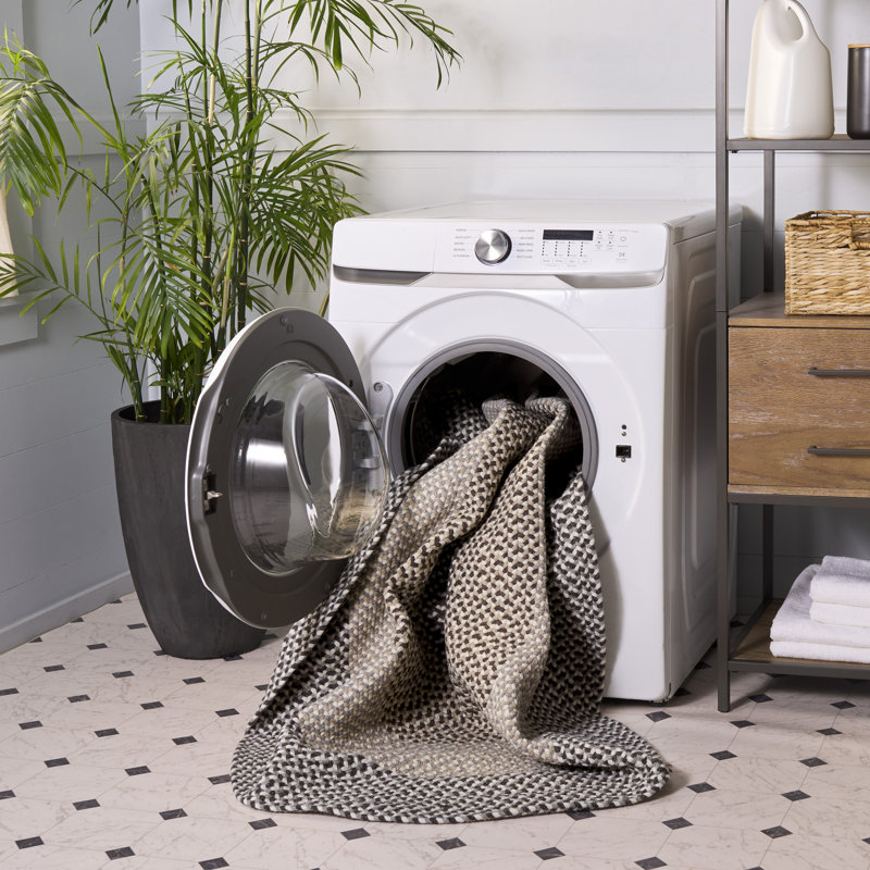 Tapis en laine tressée à la main, Ovale 5 pi x 8 pi