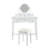 White Makeup Vanity Table With Reversible Mirror, Elegant Molding On Mirror And Legs, 5 Drawers For Organized Storage, Stool Accessories,