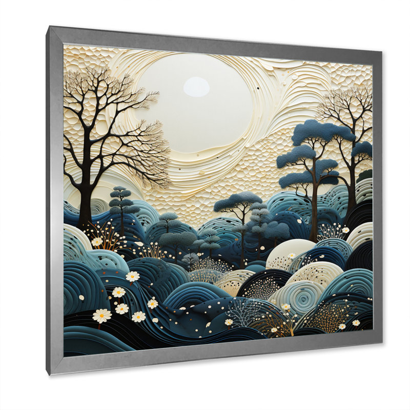 Japon - sérénité zen serein minamlisme paysage IV - impression, Cadre photo argenté, H 36 po x l 36 po x P 1,5 po