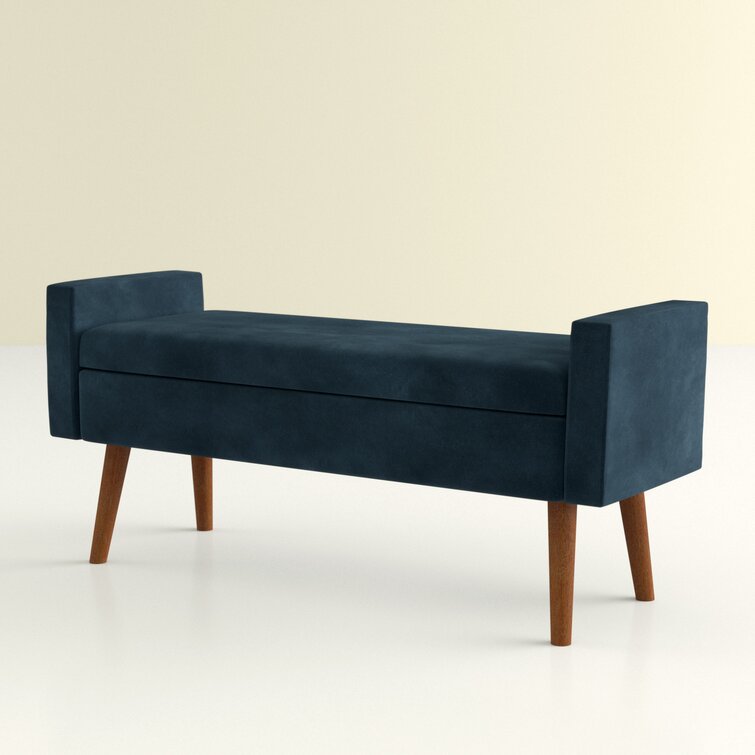 Hashtag Home Mosier Velvet Upholstered Storage Bench & Reviews | Wayfair
