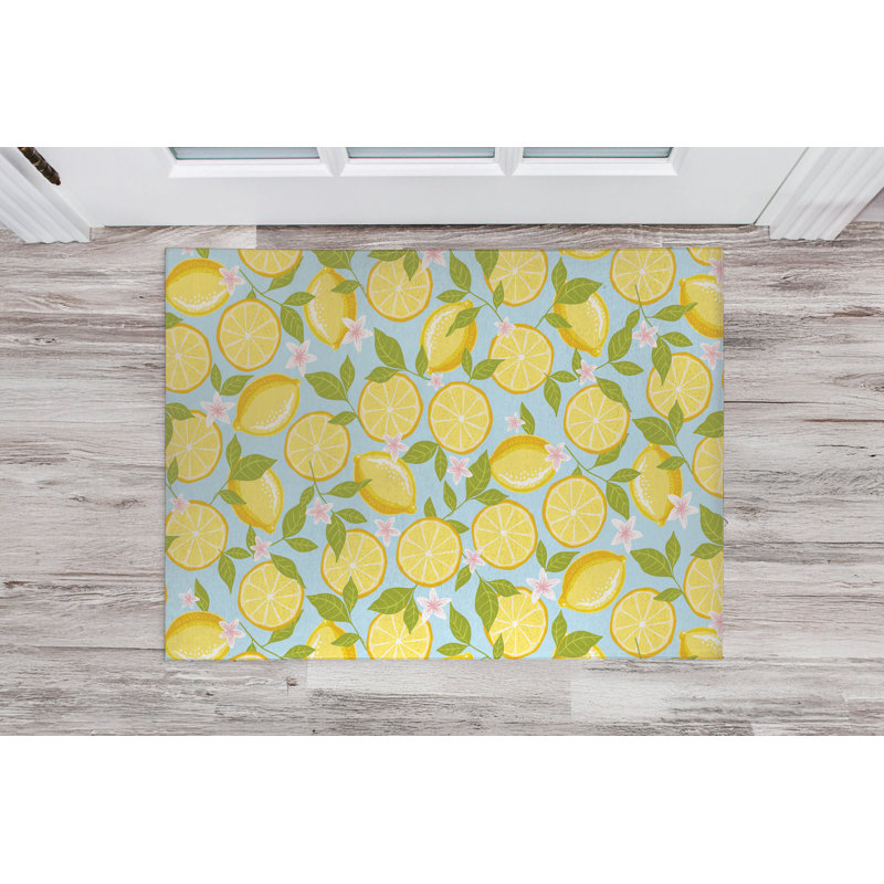 Paillasson citrons, Blue, L 48 po x L 72 po