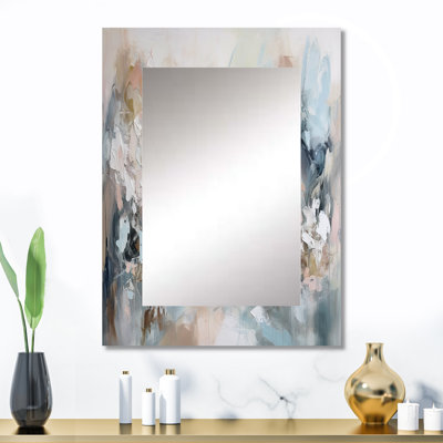 Délicat coup de pinceau abstrait, peinture abstraite IV, miroir mural décoratif moderne, impression sur métal