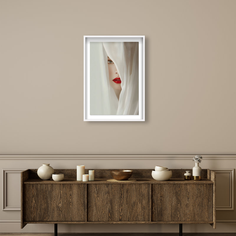 Secret Under Silk Print by Oliver Gal, 31.5"H x 21.5"W, White Shadowbox