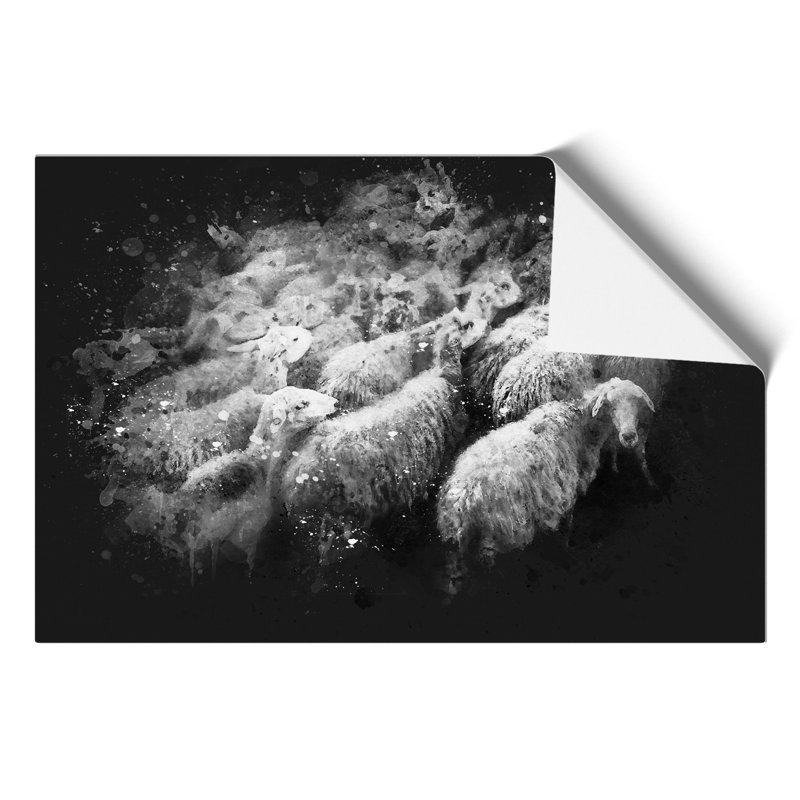 Flock Of Sheep Vol.1 Paint Splash - No Frame Print, 21cm H x 30cm W x 0.1cm D